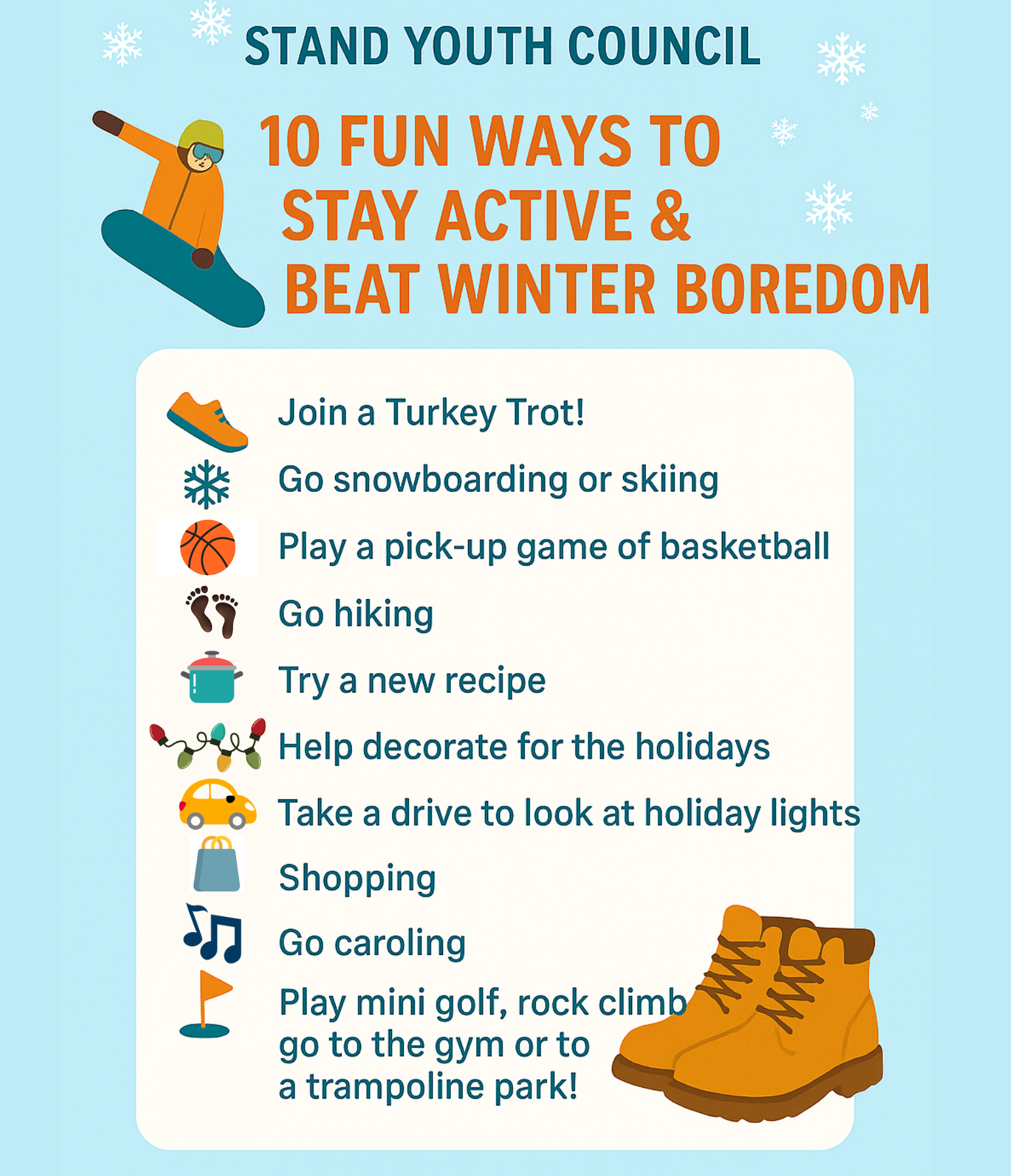 Fun ways to stay active & beat winter boredom